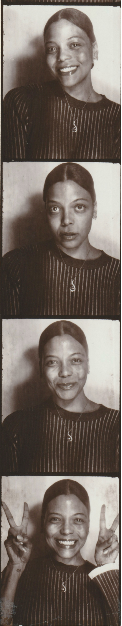 Four photobooth portraits of Jocelyne Phillip